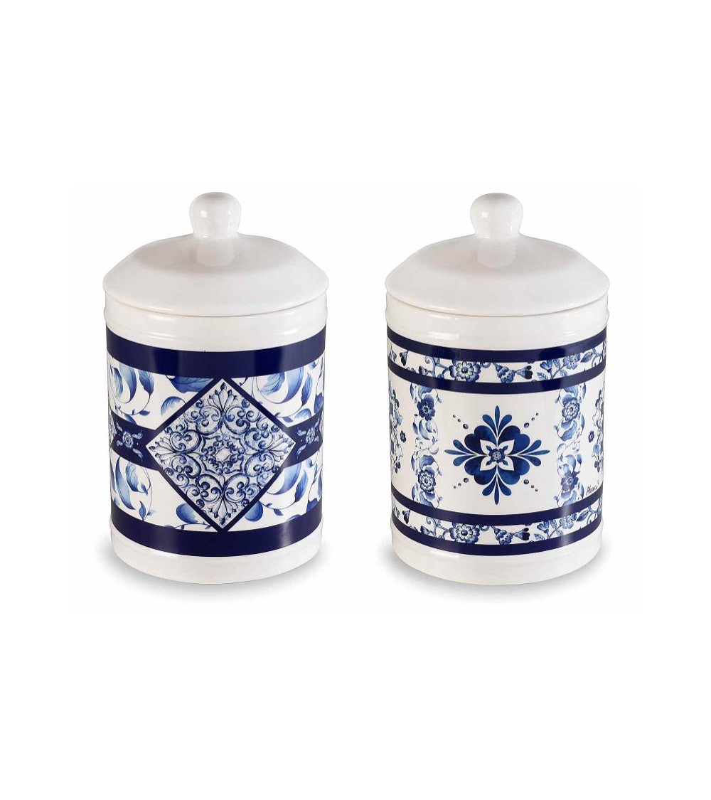 Blue Majolica Keramikfutterglas -