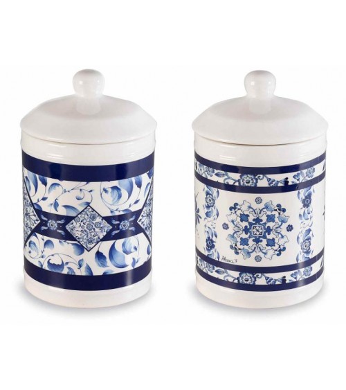 Blue Majolica Keramikfutterglas -