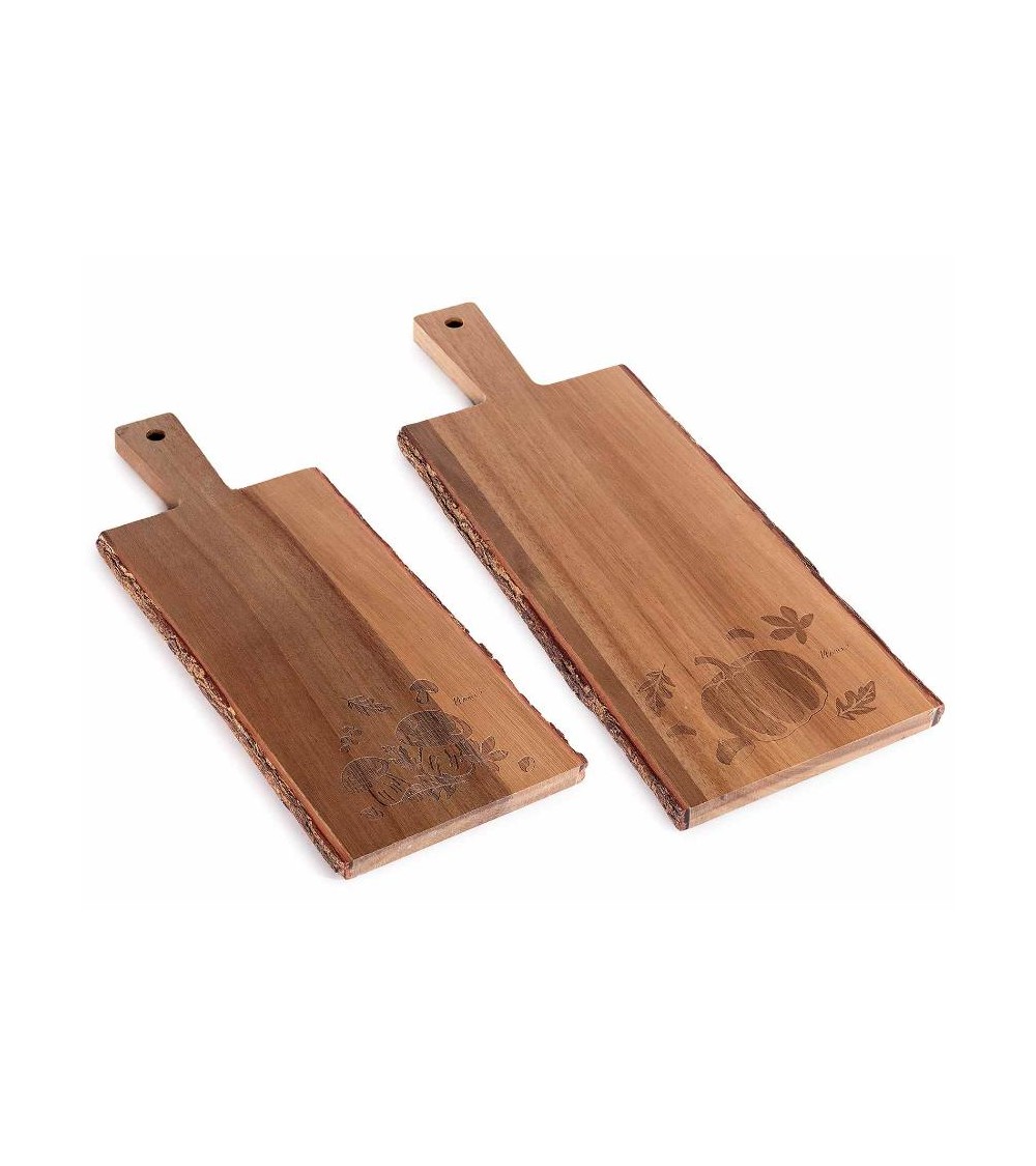 Set 2 "Mother" cutting board in Acacia wood with cortex - Design 14Zero3 -