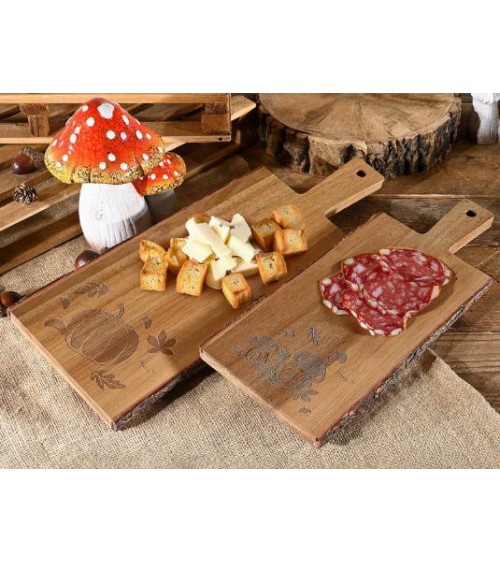 Ensemble de planche à découper "mère" en bois d'Acacia avec cortex - conception 14zero3 -