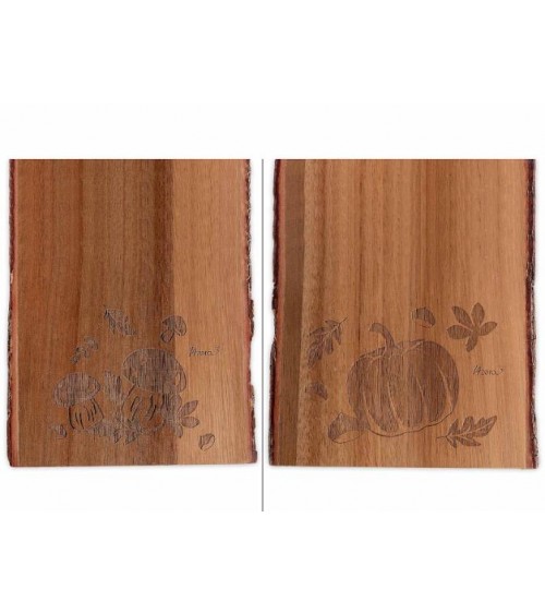 Ensemble de planche à découper "mère" en bois d'Acacia avec cortex - conception 14zero3 -