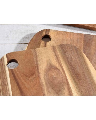 Ensemble de 3 coupeurs en bois Acacia avec trou rond -