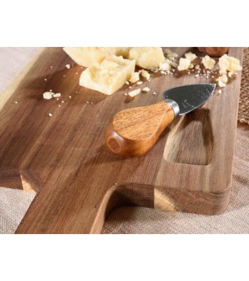 Set von 4 Stcs Acacia -Holzschneidebrett mit 3 Besteck -