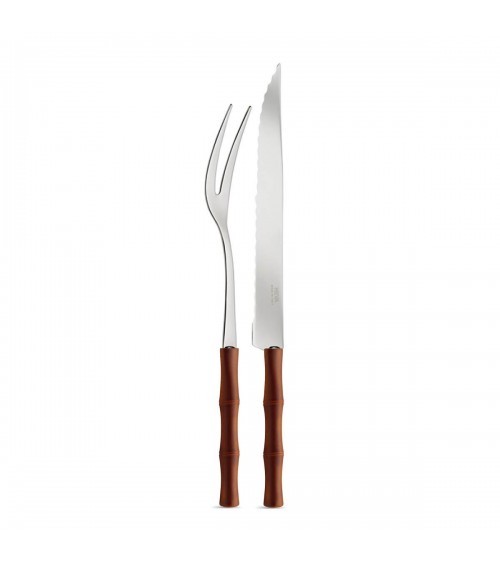 Bamboo Set 2 Pezzi Arrosto - Neva Posateria Creativa - marrone