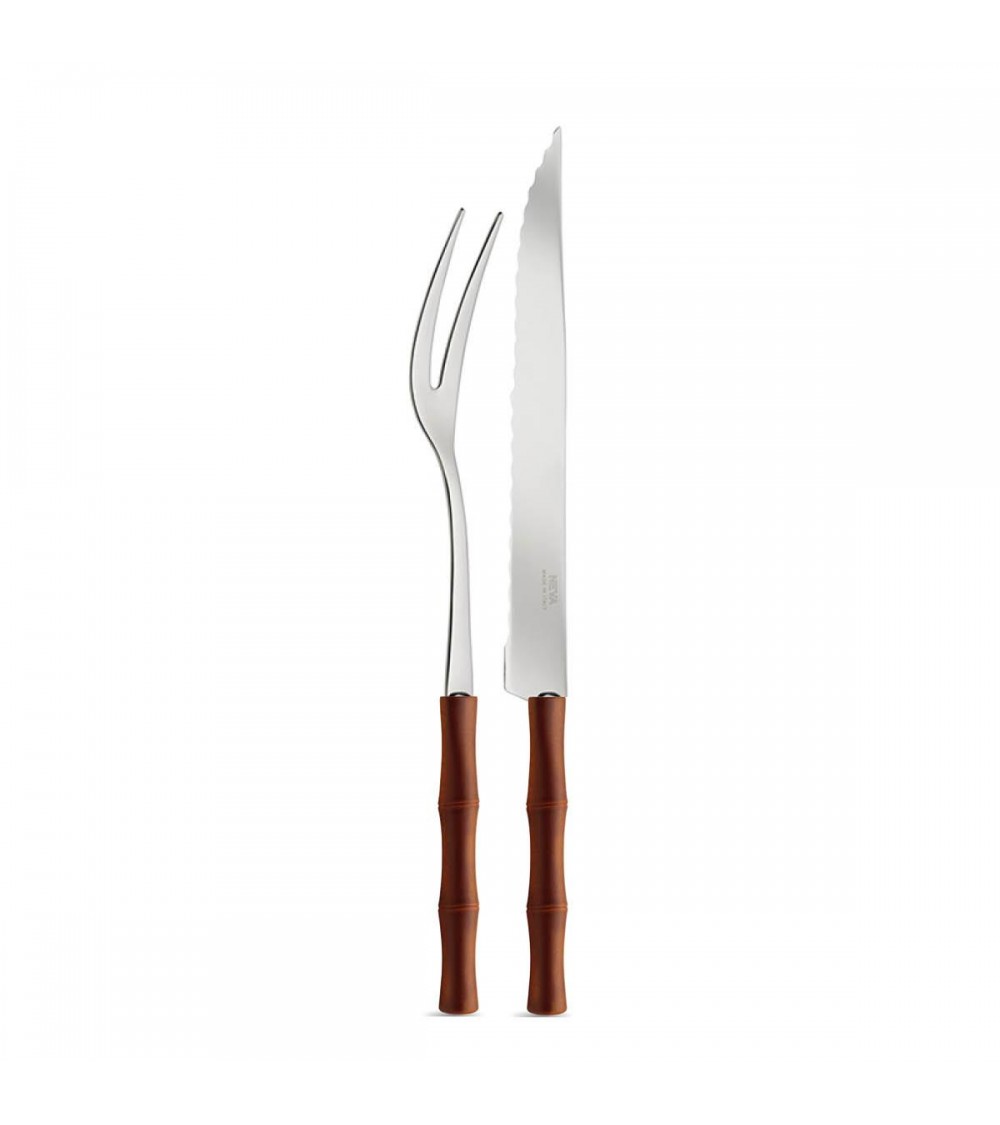 Bamboo Set 2 Pezzi Arrosto - Neva Posateria Creativa - marrone
