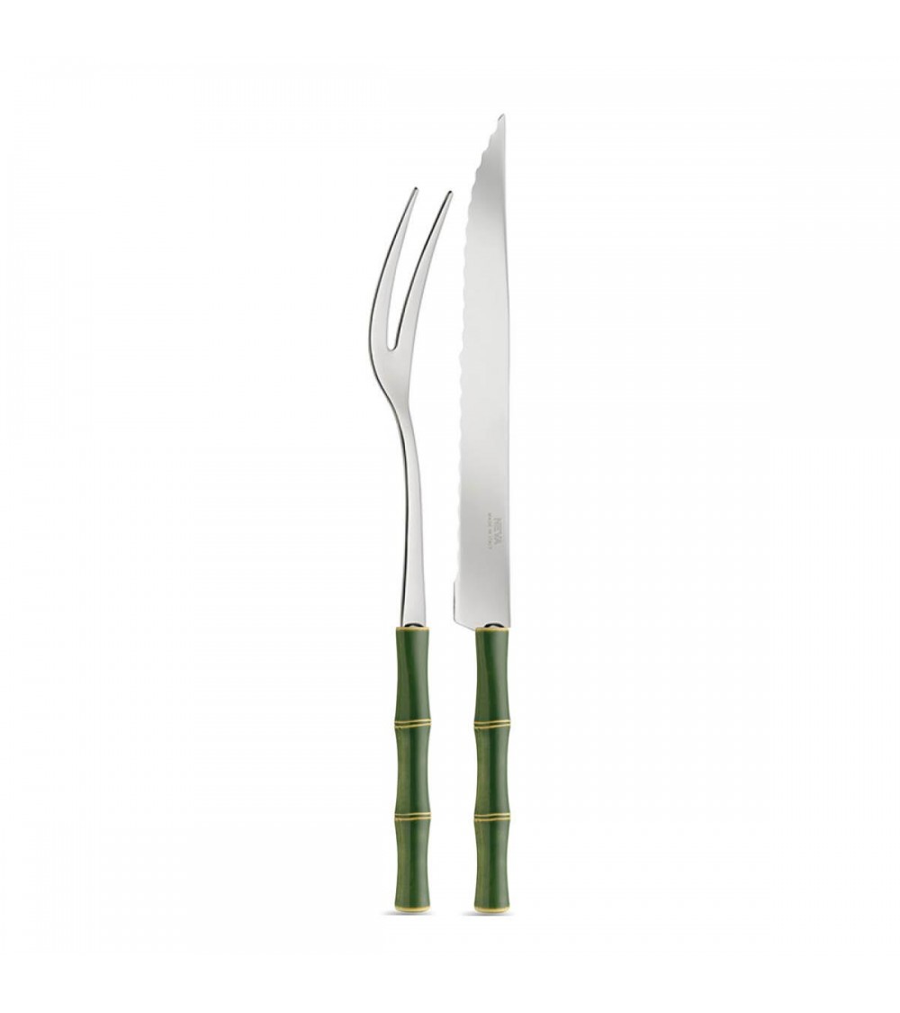 Ensemble de bambou 2 pièces rôties - Neva Creative Cutlery - Green