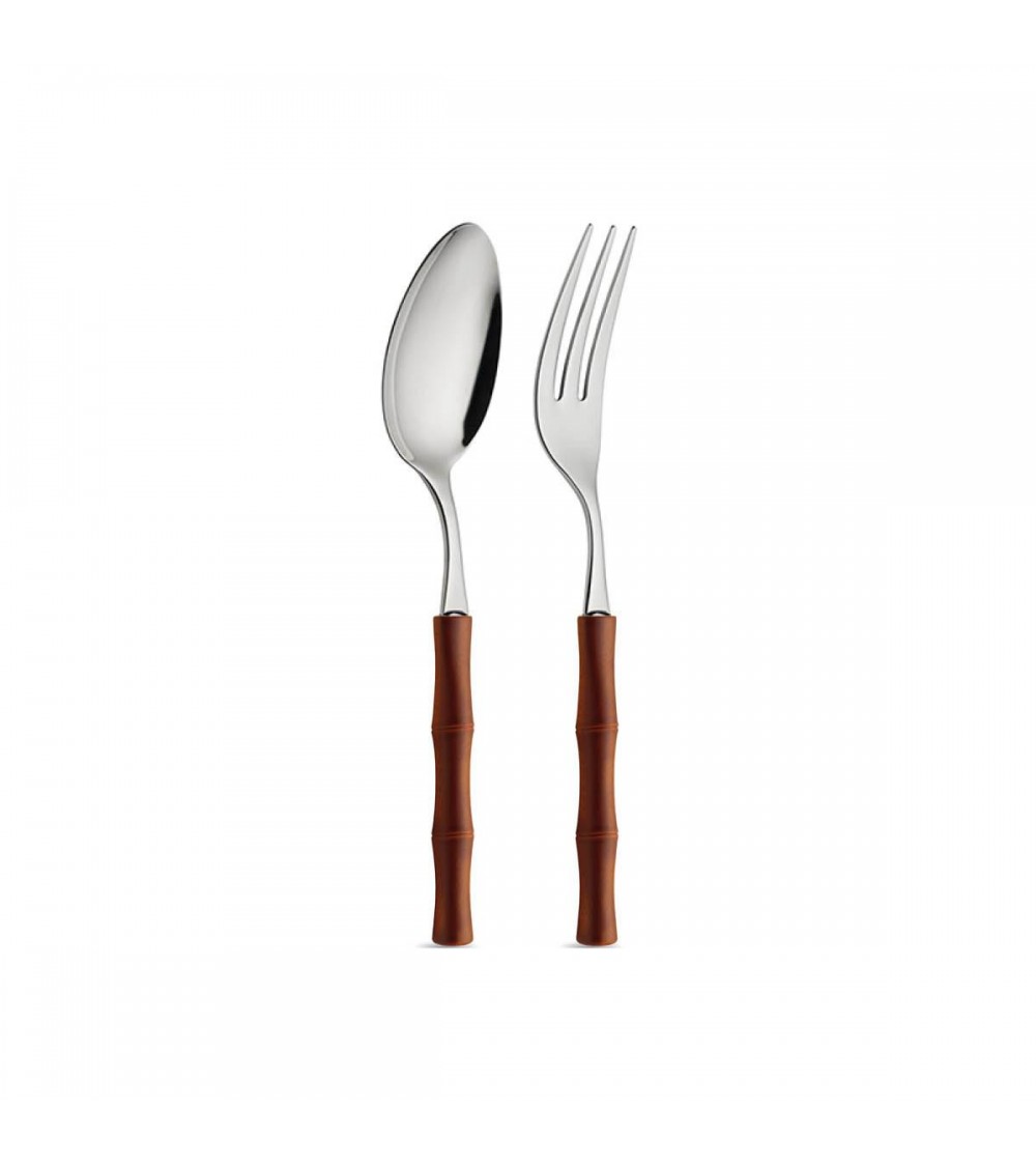 Bamboo Set 2 PCS à servir - Neva Creative Cutlery - Marrone