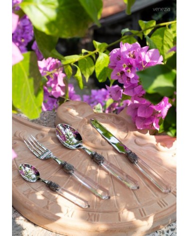 Couverts Colorés Rivadossi - Coffret Venise 24pcs - Transparent - 