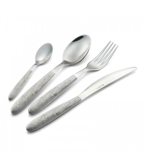 Eme Besteck – Set 48-teilig, farbiges Besteck mit natürlichem Holzeffekt – Vero -