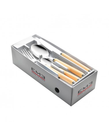 Eme Cutlery - Set 48 Pièces Couverts Colorés Effet Bois Naturel - Vero - 