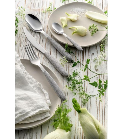 Eme Cutlery - Set 48 Pieces Colored Cutlery with Natural Wood Effect - Vero -  - 