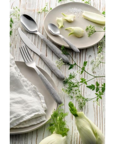 Eme Cutlery - Set 48 Pièces Couverts Colorés Effet Bois Naturel - Vero - 