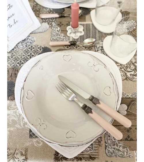 Offrir le mois rose - Ensemble classique de Rosa Caste - Fork et Couteau de table rose