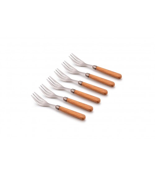 Wood Effect Cutlery - Cortina - Set of 6 Cake Forks -  - 