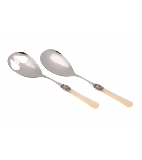 Rivadossi Sandro - Penelope Set 2pz Posate da Insalata - Acciaio Inox Madreperla - 