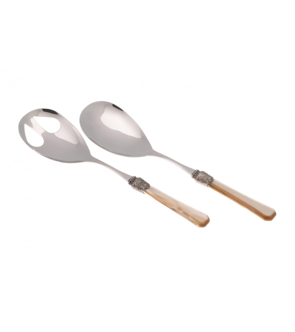 Rivadossi Sandro - Penelope Set 2pz Posate da Insalata - Acciaio Inox Madreperla - 
