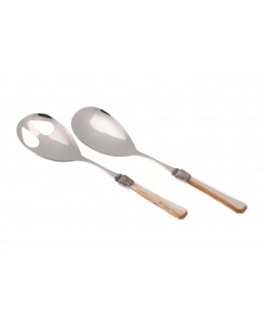 Rivadossi Sandro - Penelope Set 2pz Posate da Insalata - Acciaio Inox Madreperla - 