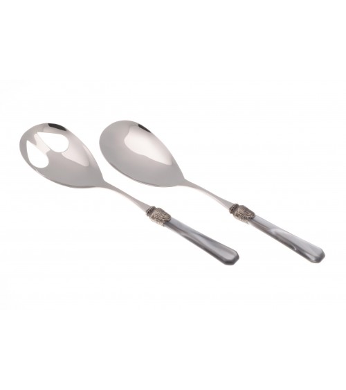 Rivadossi Sandro - Penelope Set 2pz Posate da Insalata - Acciaio Inox Madreperla - 
