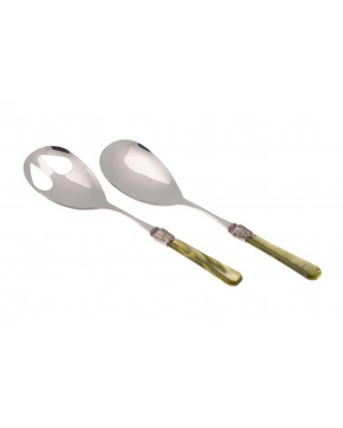Rivadossi Sandro - Penelope Set 2pz Posate da Insalata - Acciaio Inox Madreperla - 