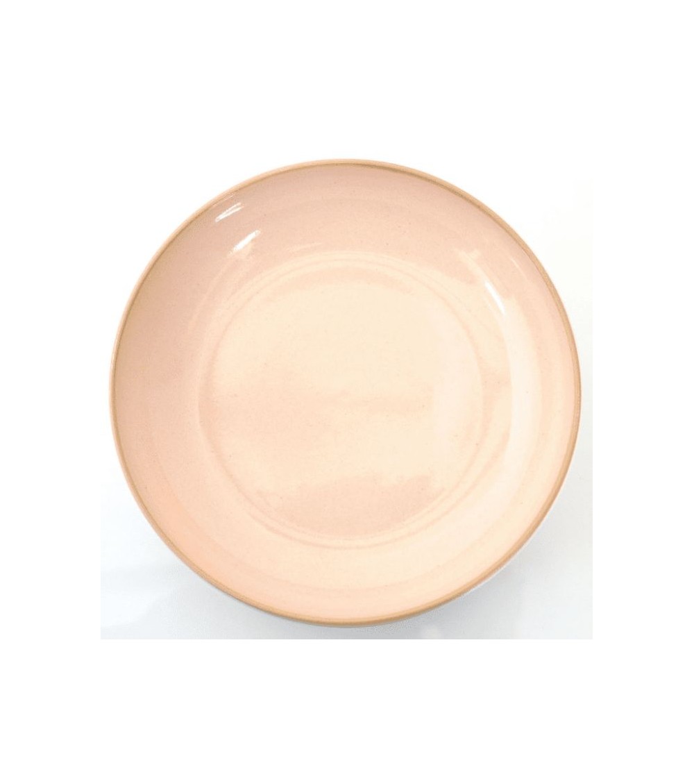 Piatto Piano Colorato Altea in Gres Cm 23,50 – Made in Italy - Rosa Pesca Lucido