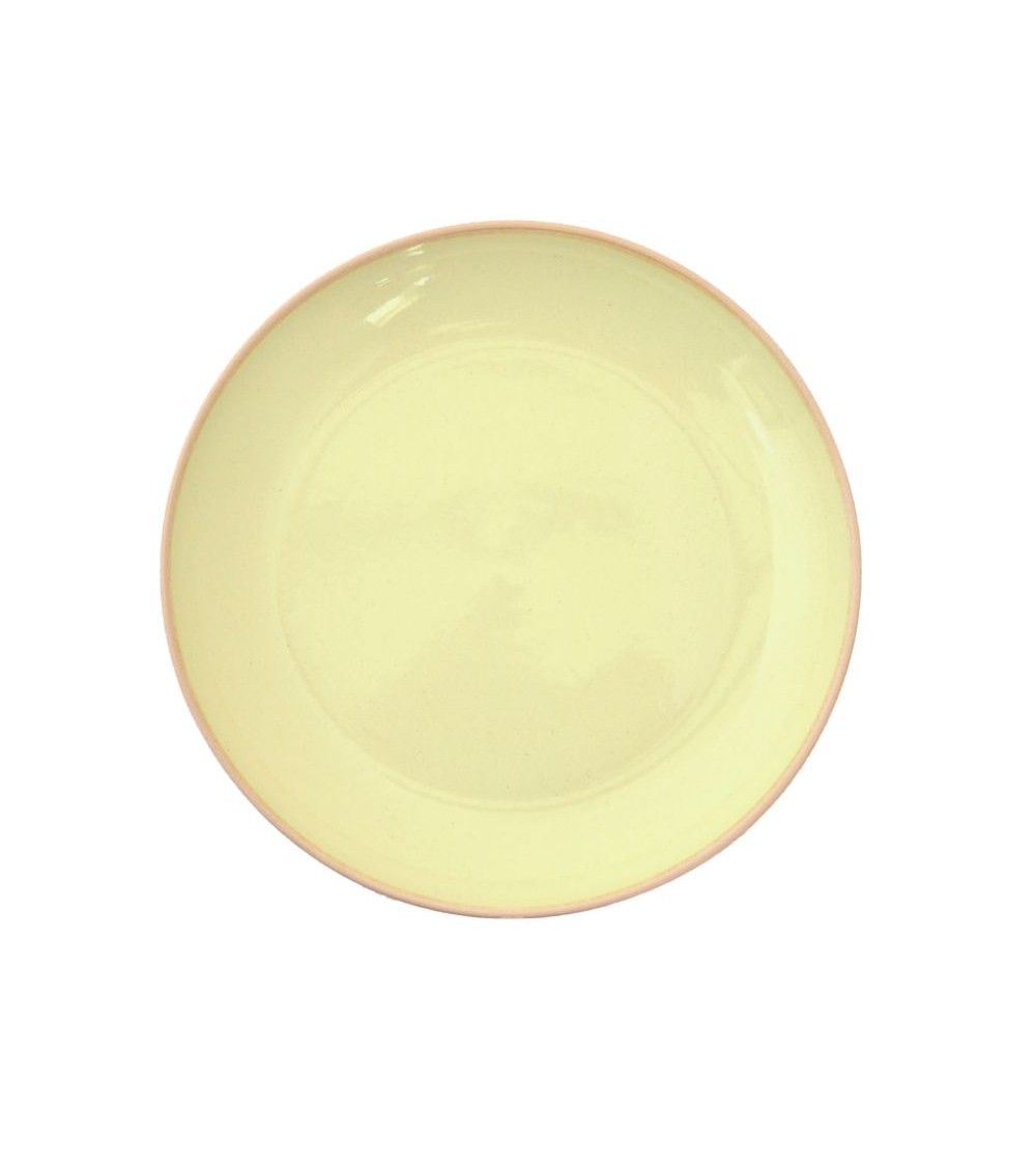 Piatto Piano Colorato Altea in Gres Cm 23,50 – Made in Italy - Giallo Limone lucido
