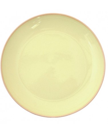 Piatto Piano Colorato Altea in Gres Cm 23,50 – Made in Italy - Giallo Limone lucido
