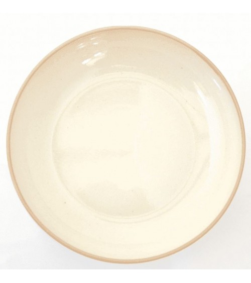 Piatto Piano Colorato Altea in Gres Cm 23,50 – Made in Italy - Avorio Cream Lucido