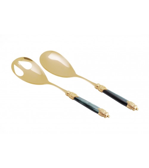 Case de paire Salade de luxe PVD Gold - Arianna Rivadossi Sandro - Set 2 pièces - Emerald Green