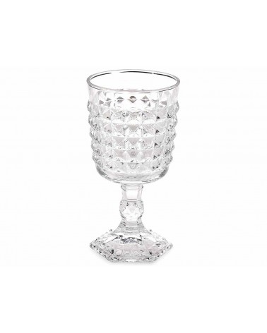 copy of Set 12 Bicchieri Calice Vetro Trasparente Lavorato 250 ml - 