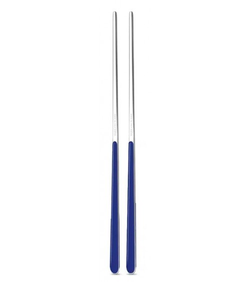 Chinese chops in 18/10 stainless steel NEVA - United color design, colored handle, made in Italy - Blue Persia