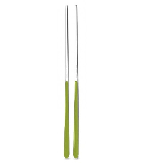 Chinese chops in 18/10 stainless steel NEVA - United color design, colored handle, made in Italy - Apple green