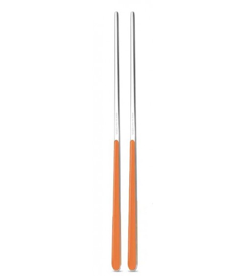 Chinese chops in 18/10 stainless steel NEVA - United color design, colored handle, made in Italy - orange