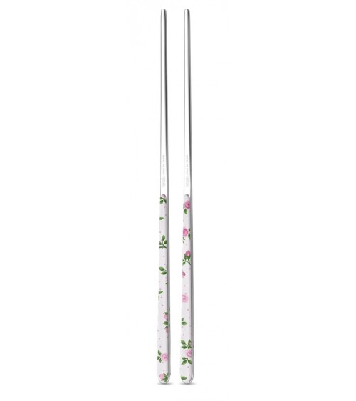 Chinese chops in decorated stainless steel - Roses model - Neva Creative cutlery -