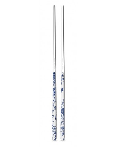 Définir 2 couples (4pz) Coubs chinois en acier inoxydable décoré - China Roses Model - Neva Cutlery Creative -
