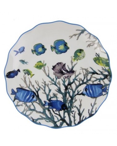 Servizio Piatti "Azure Reef" 18 Pezzi – Made in Italy | Eleganza Marina per 6 Persone - 
