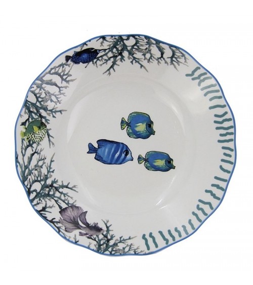 Servizio Piatti "Azure Reef" 18 Pezzi – Made in Italy | Eleganza Marina per 6 Persone - 