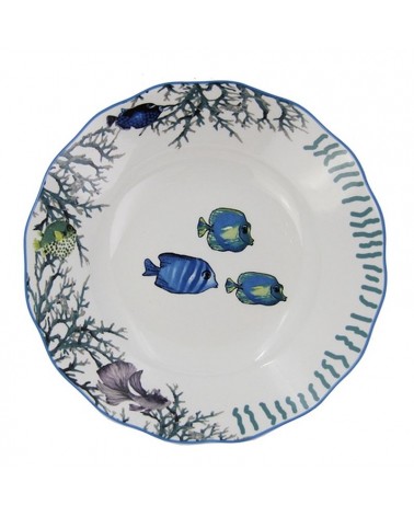 Servizio Piatti "Azure Reef" 18 Pezzi – Made in Italy | Eleganza Marina per 6 Persone - 