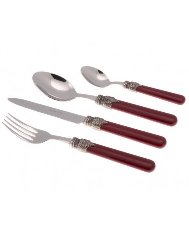 Set Posate Colorate CLASSIC Rivadossi Sandro – 48 pezzi Eleganti e Chic 100% Made in Italy - colore bordeaux