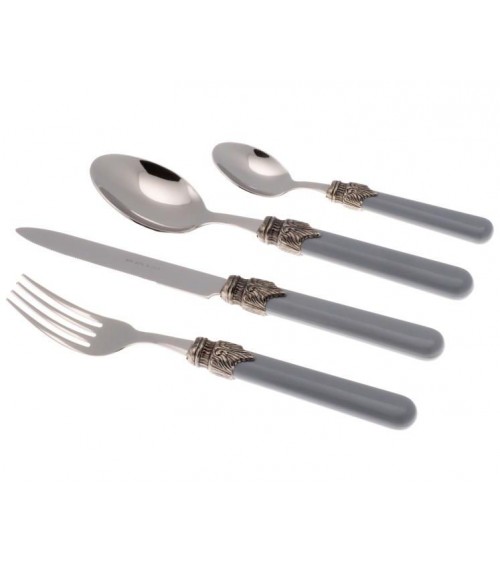 Set Posate Colorate CLASSIC Rivadossi Sandro – 48 pezzi Eleganti e Chic 100% Made in Italy - colore grigio fumo