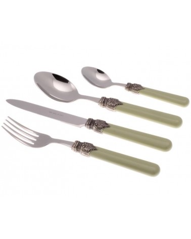 Colorful CLASSIC CASE SETS Rivadossi Sandro - 48 Elegant pieces and Chic 100% Made in Italy - Sage green color
