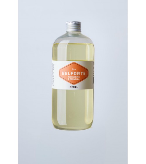 Mandarin and cinnamon diffuser recharge - Made in Italy fragrance | Belforte Italian fragrances | 250ml & 500ml formats -