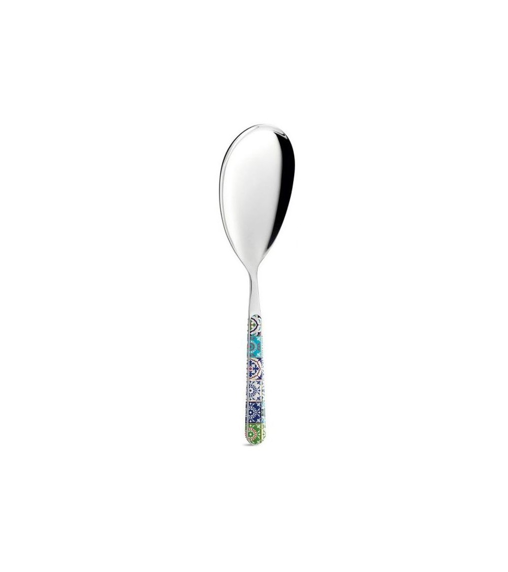 Cuillère à risotto en majolique méditerranéenne Neva – Couverts créatifs en exclusivité sur Modalyssa -