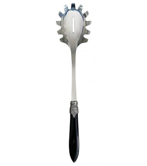 Mestolo per spaghetti Laura Rivadossi Sandro | Acciaio Inox 18/10, Manico Madreperla, Made in Italy - nero lucido