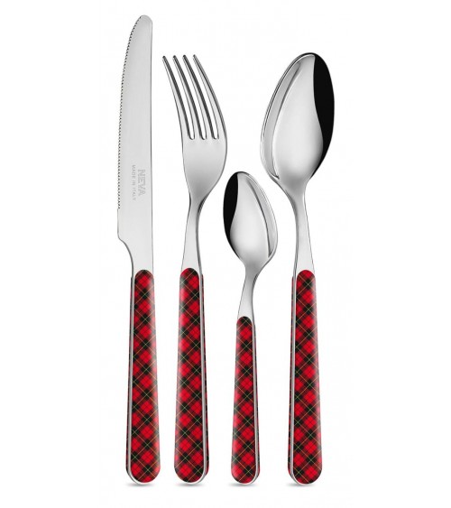 copy of Set 24 Pieces Christmas Cutlery Green Tartan Stainless Steel – Made in Italy - Neva Posateria Creativa -