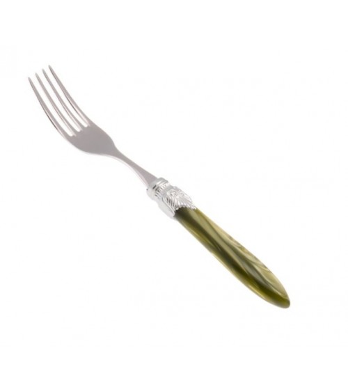 Tafelgabel-Set, 6-teilig, Griff aus Laura-Silber, Perlmutt - 