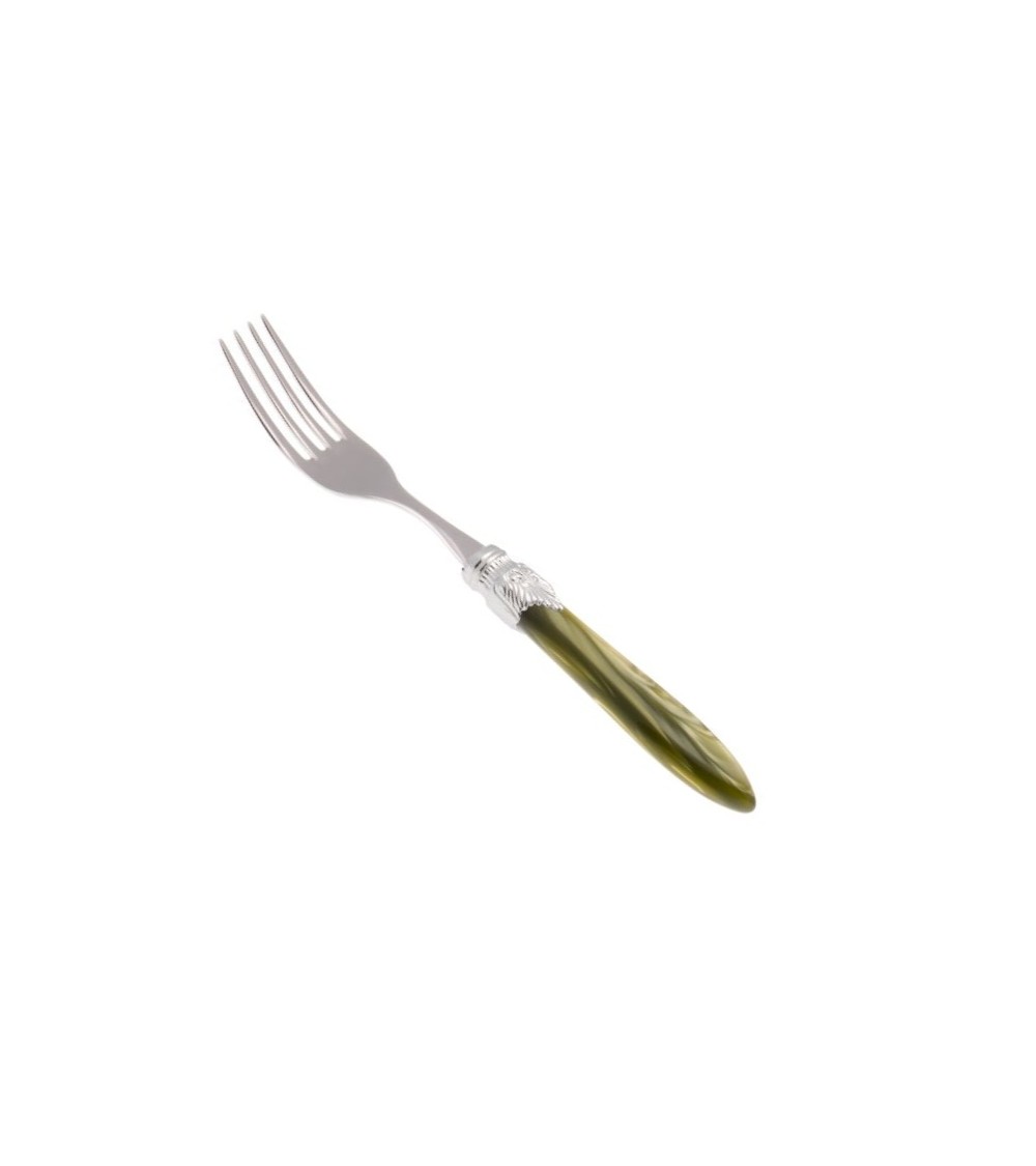 Tafelgabel-Set, 6-teilig, Griff aus Laura-Silber, Perlmutt - 