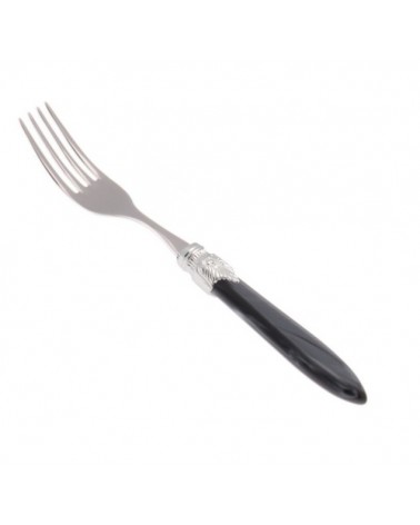 Tafelgabel-Set, 6-teilig, Griff aus Laura-Silber, Perlmutt - 