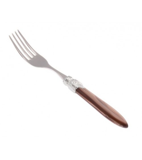 Ensemble de fourchettes de table 6 pièces Laura manche en nacre argenté - 