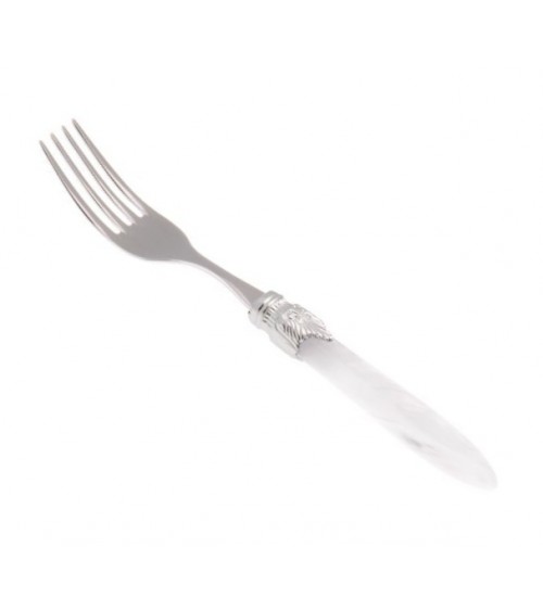 Ensemble de fourchettes de table 6 pièces Laura manche en nacre argenté - 