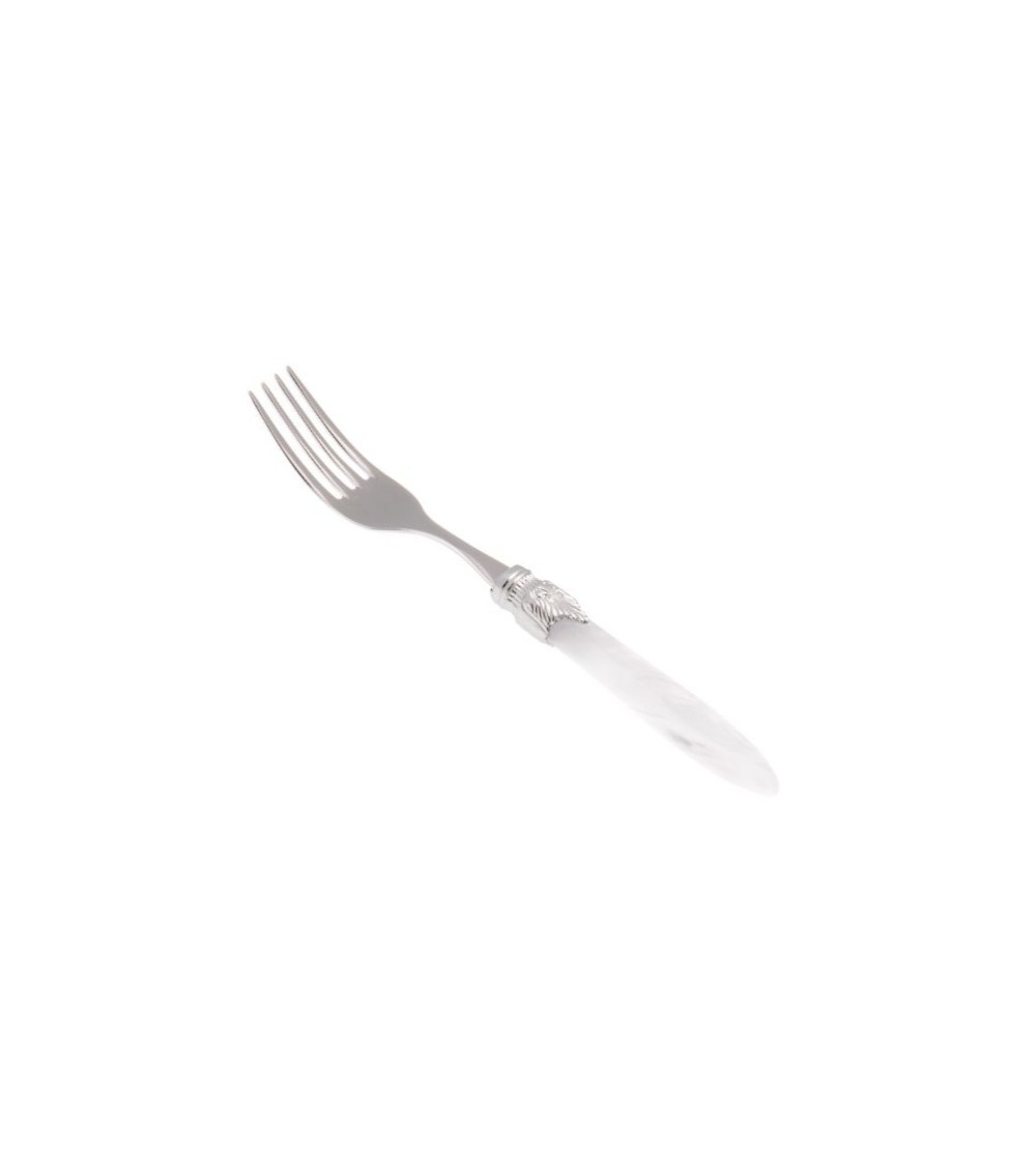 Tafelgabel-Set, 6-teilig, Griff aus Laura-Silber, Perlmutt - 